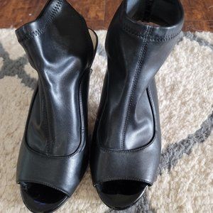 Nine West Black Patent Bootie Heel